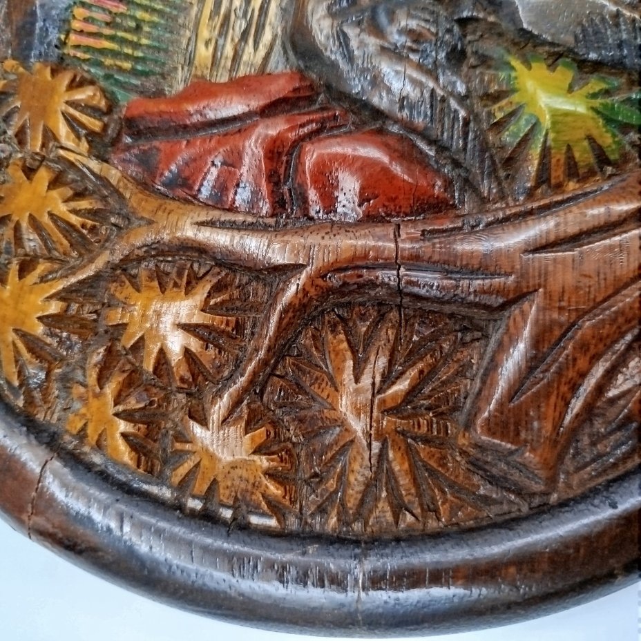 Панно настенное "Слоны", дерево, резьба, крашение, Азия, 1980-1990 гг.