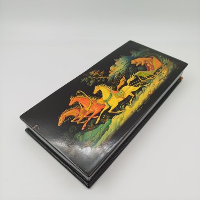 Шкатулка "Генерал Топтыгин", папье-маше, роспись, лак, Мстерская художественная фабрика  «Ювелир», СССР, 1960-1980 гг.