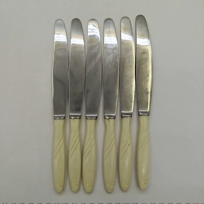 Набор из 6 столовых ножей, металл, пластик, СССР, 1960-1980 гг.