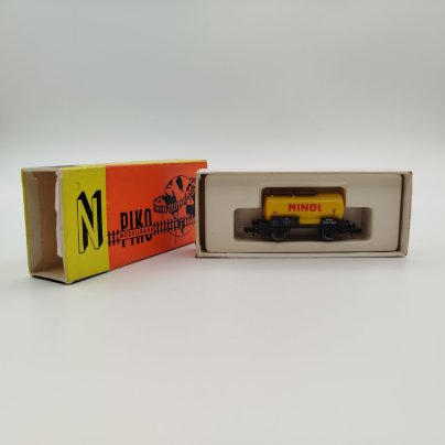 Модель железнодорожного вагона "Цистерна MINOL 5/4148-025", в оригинальной коробке, пластик, картон, печать, Piko, ГДР, 1980-1989 гг.