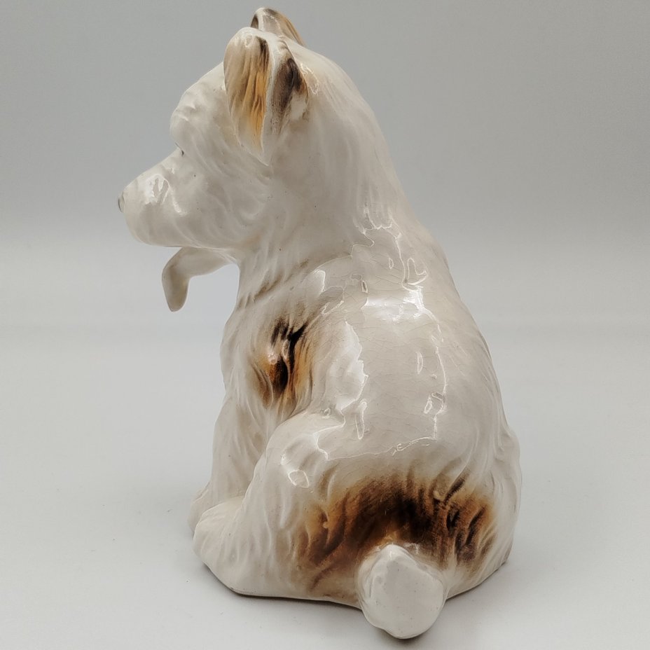 Статуэтка собаки, фаянс, роспись, глазурь, Sitzendorf, Германия, 1970-1990 гг.