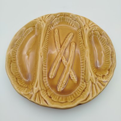Блюдо сервировочное для подачи спаржи, фаянс, Западная Европа, 1930-1960 гг.
