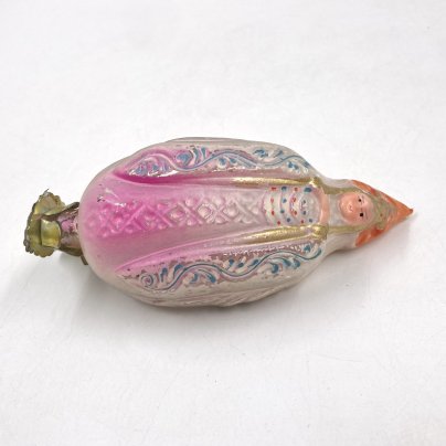 Ёлочная игрушка "Царевна-Лебедь" на прищепке, стекло, краска, пластик, Завод стеклянных ёлочных украшений и оптических изделий, г. Москва, СССР, 1950-1960 гг.