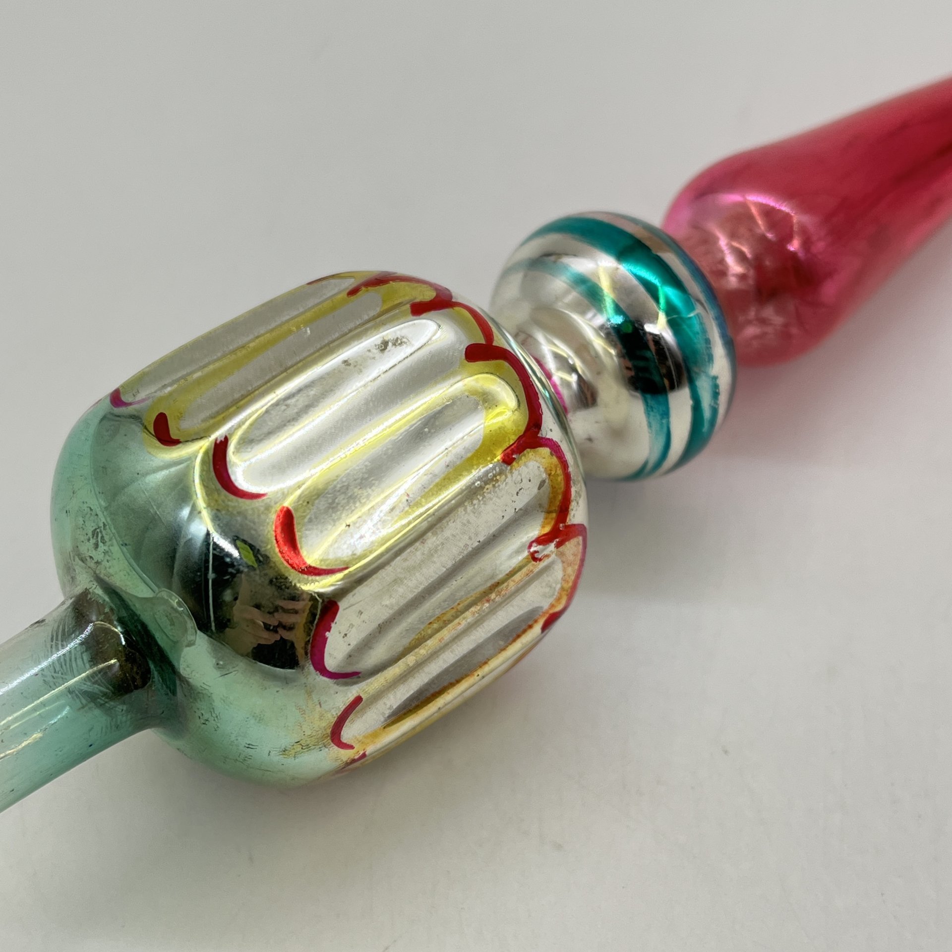 Игрушка елочная "Пика" (навершие/наконечник на елку), стекло, краска, СССР, 1960-1980 гг.