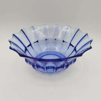 Салатник синего цвета, стекло, Опытный стекольный завод, СССР, 1960-1980 гг.