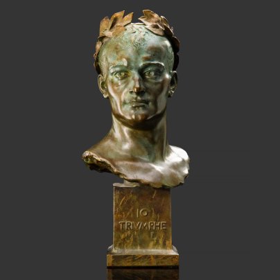 Бюст "Триумф" (trivmphe), автор Hector Lemaire, бронза, патинирование, Франция, 1890-1920 гг.