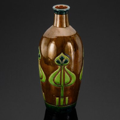 Ваза интерьерная в стиле Art Deco, Faiencerie Thulin, керамика, поливы, Бельгия, 1930-1950 гг.