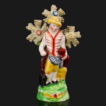 Статуэтка "Садовник в желтой шляпе", Staffordshire (Стаффордшир), фаянс, роспись, глазурь