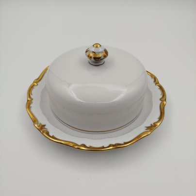 Масленка, фарфор, золочение, Reichenbach (Райхенбах), Германия, 1968-1990 гг.