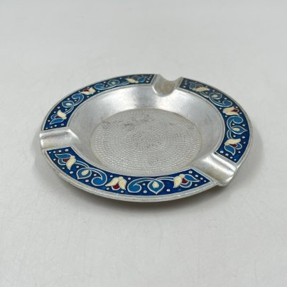 Пепельница с цветочным декором, металл, имитация под эмаль, СССР, 1970-1990 гг.