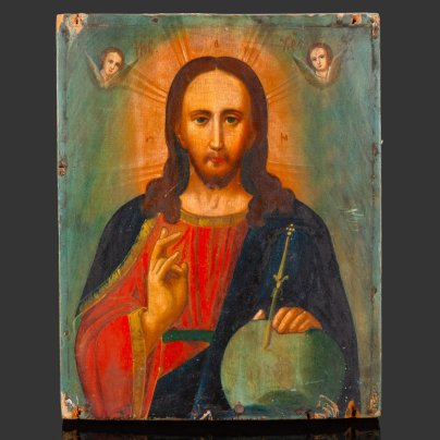 Икона "Господь Вседержитель", дерево, темпера, Российская империя, 1890-1910 гг.