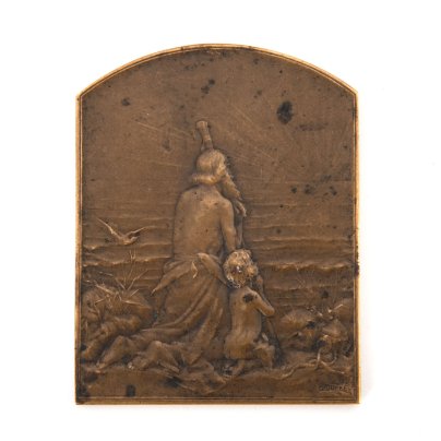 Плакетка "Salut au soleil" ("Приветствие солнцу"), скульптор Georges Dupré (Жорж Дюпре)