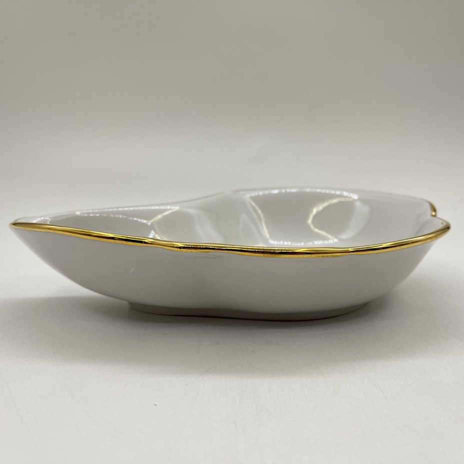 Менажница с флоральным декором, фарфор, деколь, золочение, Дулевский фарфоровый завод (Дулёво), Россия, 2006 г.