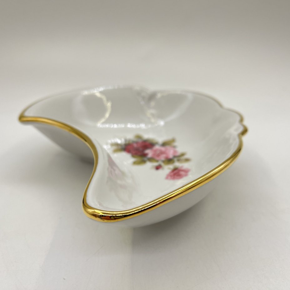 Менажница с флоральным декором, фарфор, деколь, золочение, Дулевский фарфоровый завод (Дулёво), Россия, 2006 г.