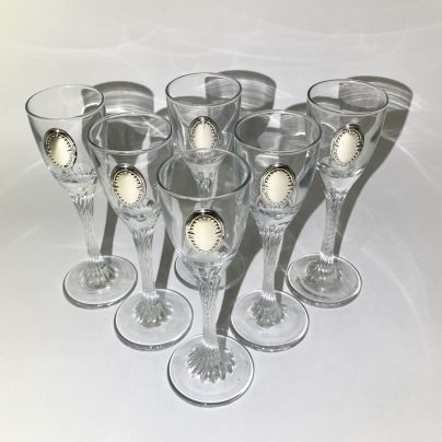 Набор из 6-ти рюмок на витых ножках, стекло, Российская Федерация, 1990-2010 гг.