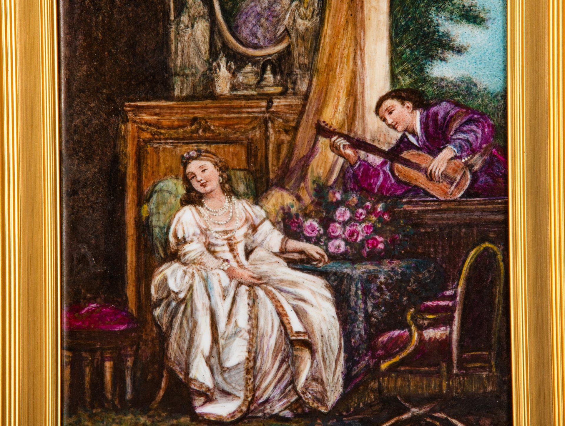 Фарфоровая плакетка "Le Prin..." (неразборчиво), худ. Мари Бессон