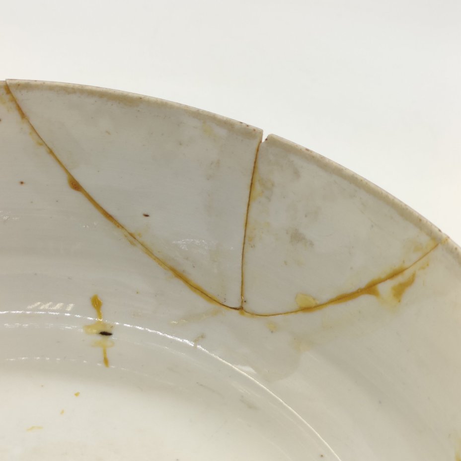 Полоскательница (капельник) в стиле шинуазри, фарфор, деколь, обводка, Первомайский фарфоровый завод (Песочное), СССР, 1924-1930 гг.