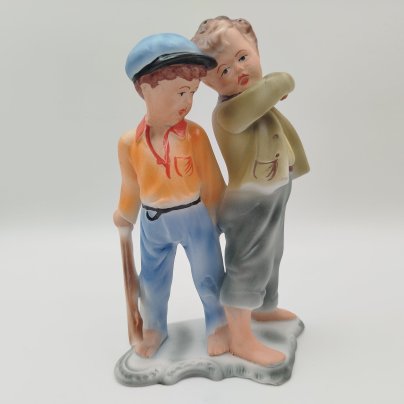Статуэтка "Задиры-драчуны", фарфор, бисквит, роспись, Arpo, Румыния, 1970-1990 гг.