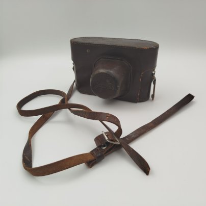Фотоаппарат "Зоркий-6" с объективом "Индустар-50" в оригинальном кофре, металл, стекло, пластик, кожа, Красногорский механический завод (КМЗ), СССР, 1959 г.