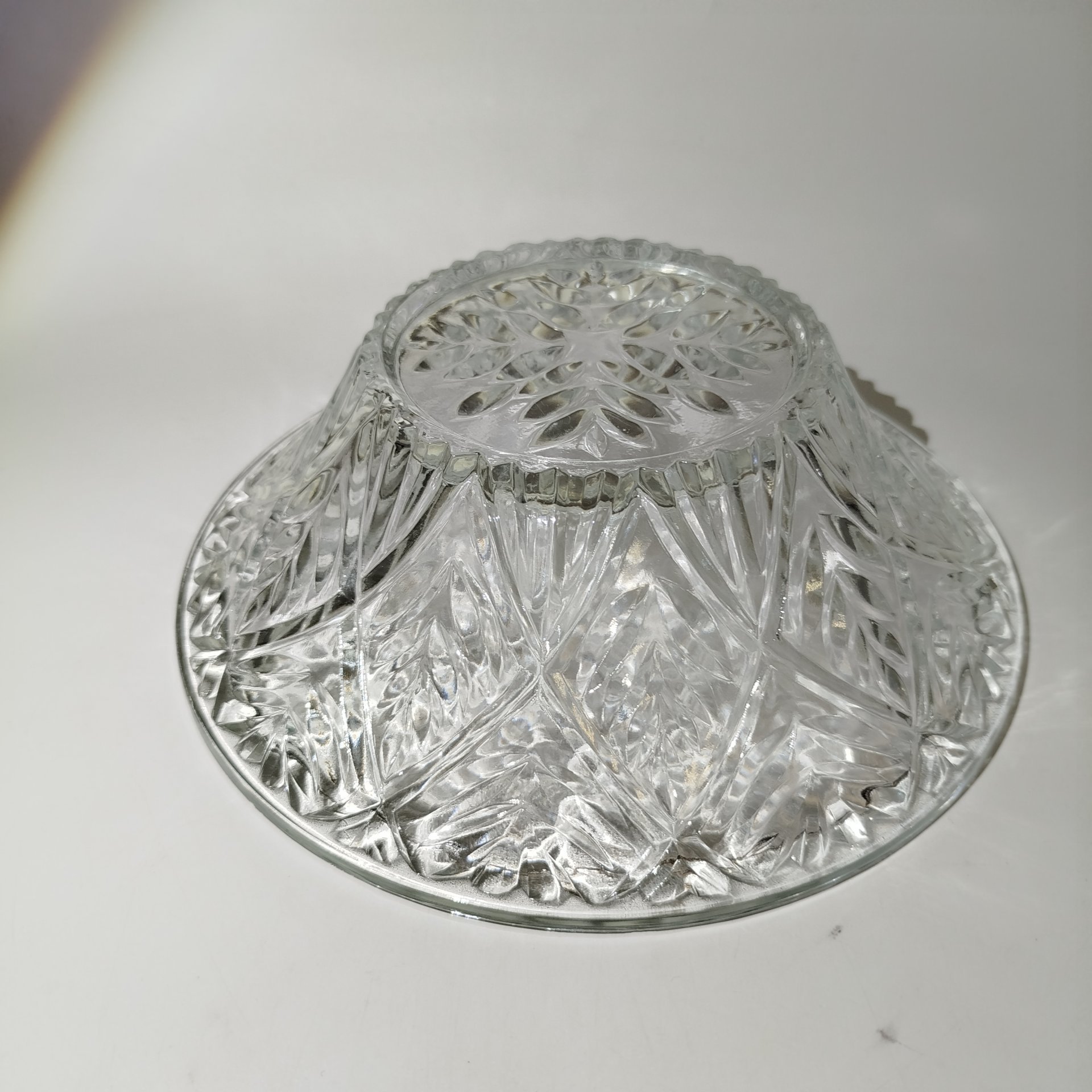 Салатник с резным декором, хрусталь, гранение, СССР, 1970-1990 гг.