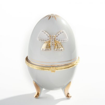 Пасхальное яйцо-шкатулка, фарфор, золочение, фирма "Lefard", Китай, 2010-2020 гг.