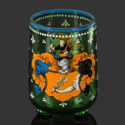 Стакан с гербом, стекло, роспись эмалями, Германия, 1860-1890 гг.