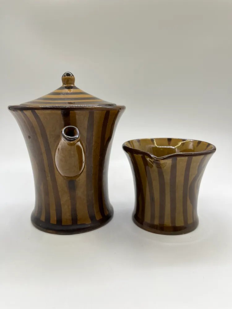 Кофейник и молочник (сливочник), керамика, СССР, 1970-1990 гг.
