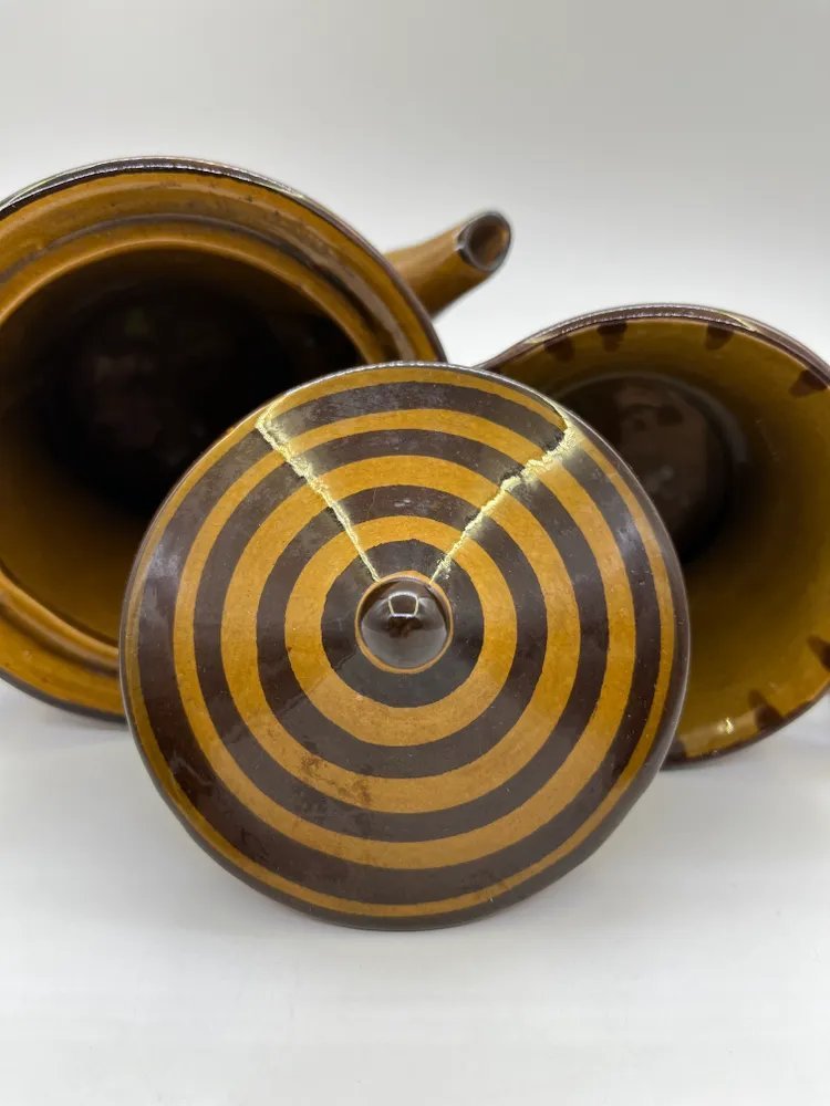 Кофейник и молочник (сливочник), керамика, СССР, 1970-1990 гг.