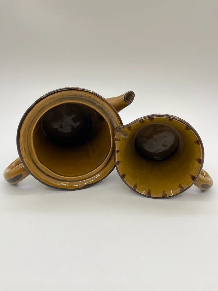 Кофейник и молочник (сливочник), керамика, СССР, 1970-1990 гг.