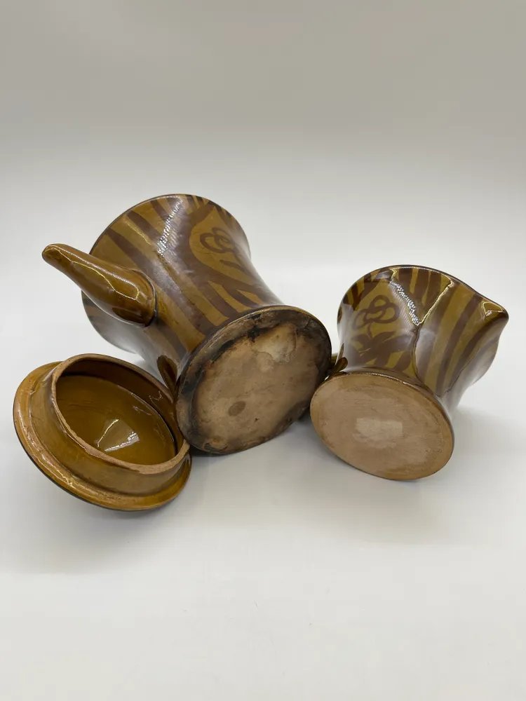 Кофейник и молочник (сливочник), керамика, СССР, 1970-1990 гг.