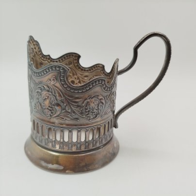 Подстаканник "Советский космос", мНЦ (медь-никель-цинк), Кольчугинский завод цветных металлов, СССР, 1970-1980 гг.