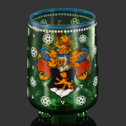 Стакан с гербом, стекло, роспись эмалями, Германия, 1860-1890 гг.