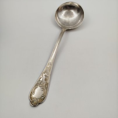 Половник с растительным декором, металл, серебрение, Италия, 1970-2000 гг.