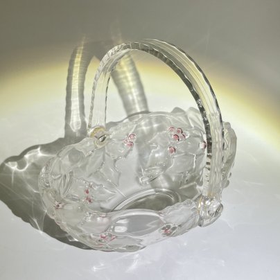 Небольшая фруктовница в виде корзинки с цветочным декором, стекло, Walther Glas, Германия, 2000-2015 гг.
