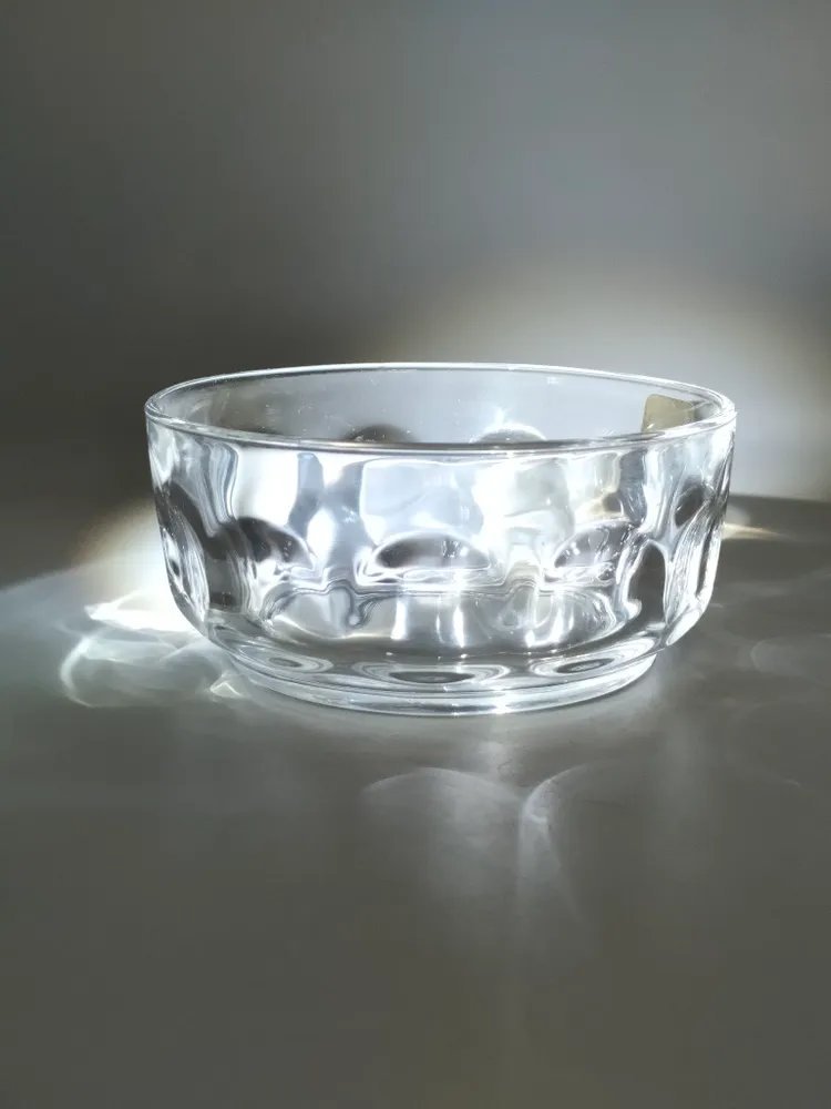 Миниатюрная вазочка (конфетница) с линзовидным декором, стекло, Arcoroc, Франция, 2010 г.