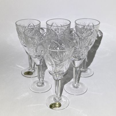 Набор из 6-ти рюмок с резным декором, хрусталь, алмазная грань, Дятьковский хрустальный завод, СССР, 1963-1985 гг.