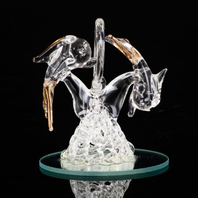 Статуэтка "Дельфины", стекло, Китай, 2000-2015 гг.