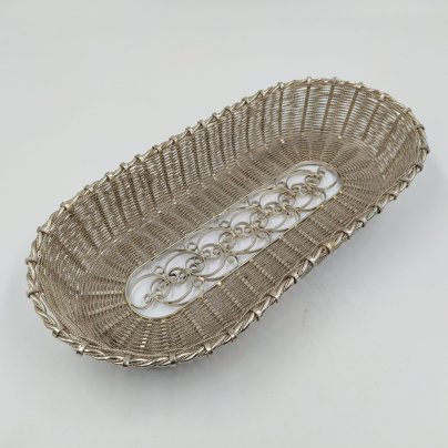 Лоток (конфетница) овальной формы, металл, скань, СССР, 1960-1990 гг.