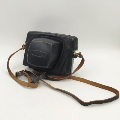 Фотоаппарат "Сокол-2" с объективом "Индустар-70" в оригинальном кофре, металл, стекло, пластик, ЛОМО (Ленинградское оптико-механическое объединение), СССР, 1977-1986 гг.