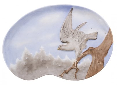 Блюдо декоративное "Орел", фарфор, роспись, Западная Европа, 1910-1930 гг.