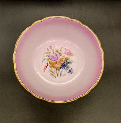 Сервировочное блюдо (салатник) с цветочным декором, фарфор, роспись, золочение, Waldershof Bavaria