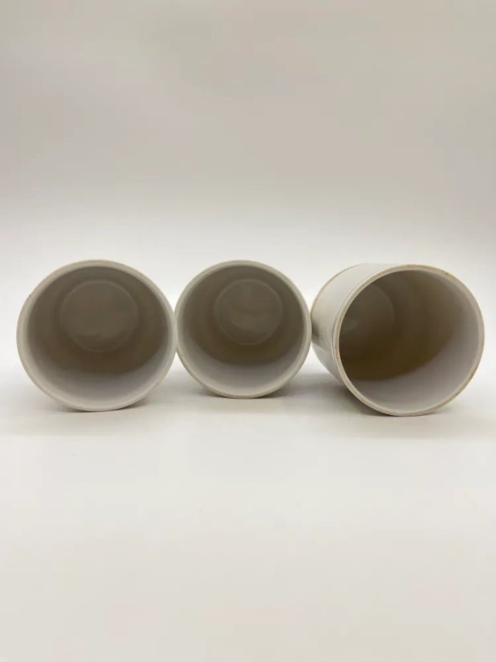 Набор из 3 стаканов, в подборе, фарфор, золочение, Дулевский фарфоровый завод (Дулёво), СССР, 1989 г.