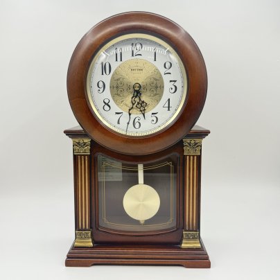 Настольные часы, Rhythm, дерево, металл, пластик, Япония, 2000-2010 гг.