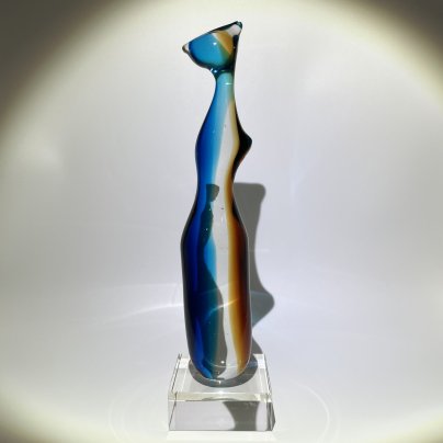 Статуэтка "Кошка", стекло, гутная техника, Муранское стекло, Италия, 1980-2000 гг.