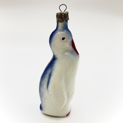 Елочная игрушка "Пингвин", стекло, краска, металл, СССР, 1960-1970 гг.