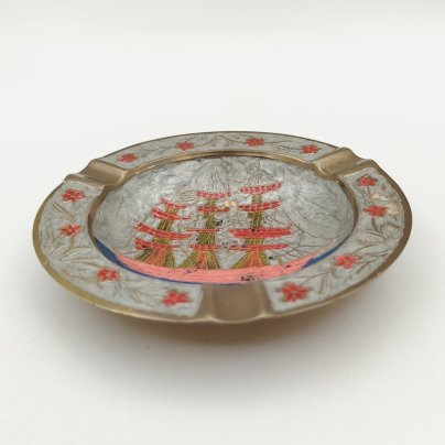 Пепельница "Парусник" ("Корабль"), латунь, эмали