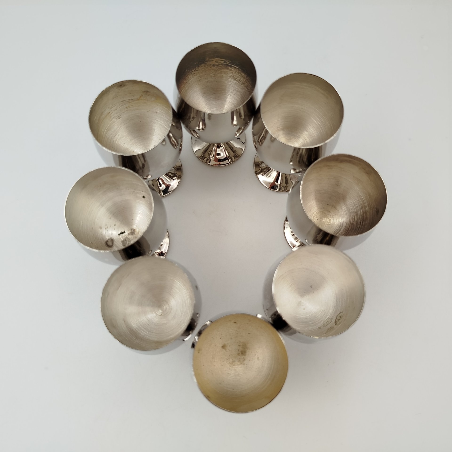 Набор рюмок на 8 персон, металл, Западная Европа, 1950-1990 гг.