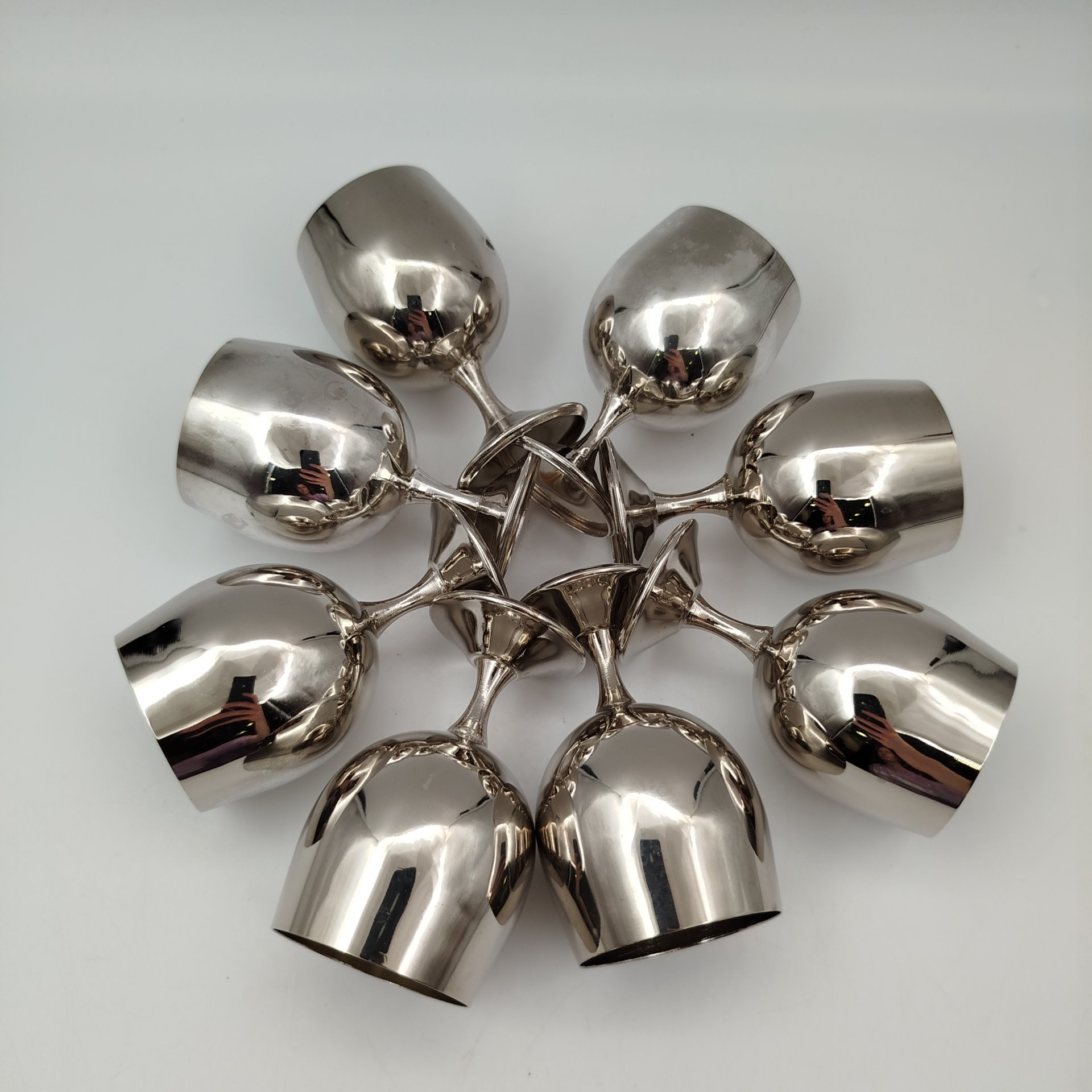 Набор рюмок на 8 персон, металл, Западная Европа, 1950-1990 гг.