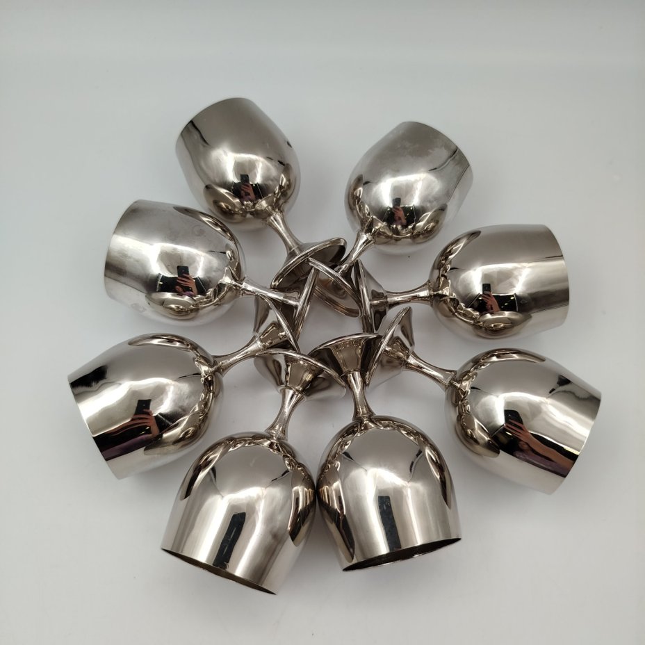 Набор рюмок на 8 персон, металл, Западная Европа, 1950-1990 гг.