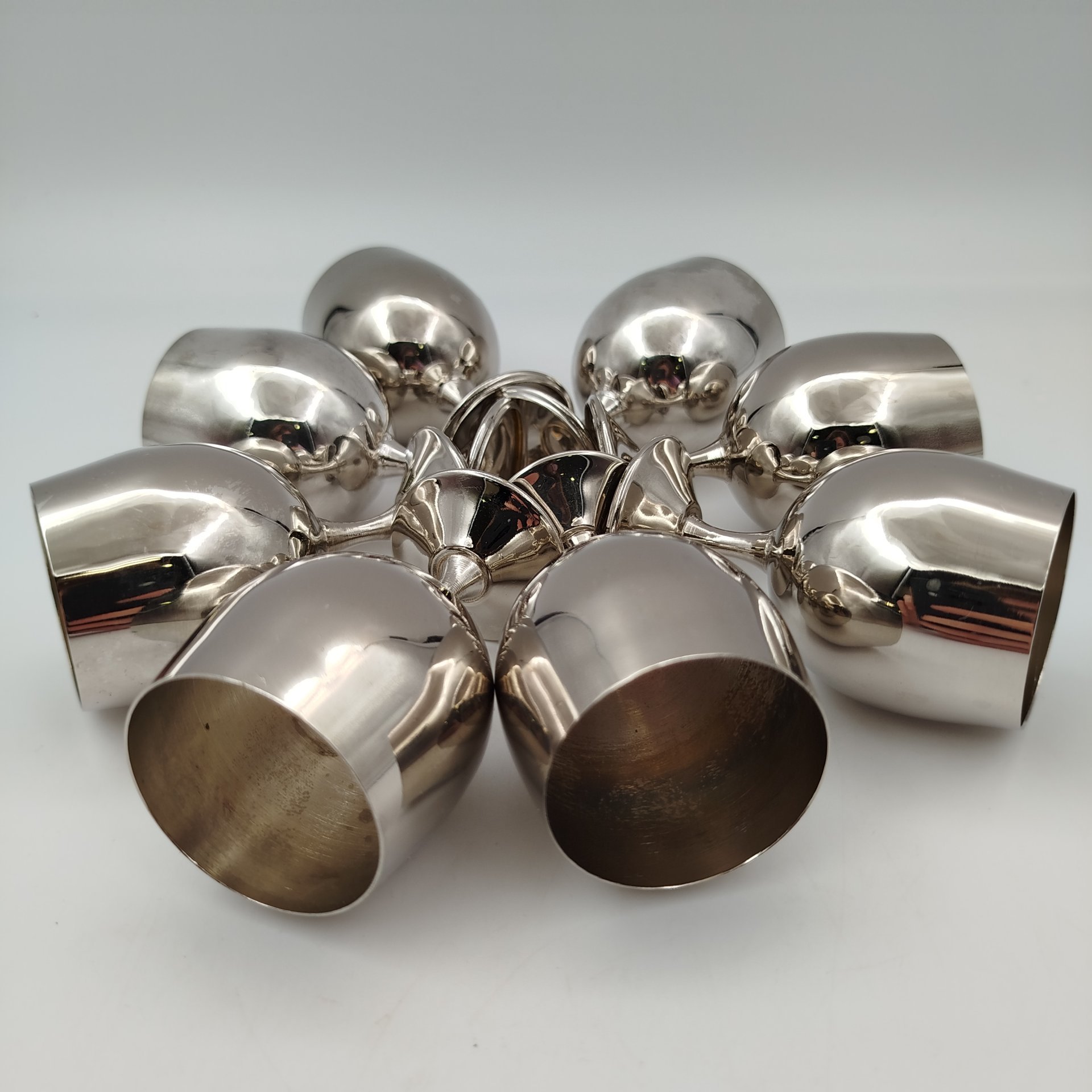 Набор рюмок на 8 персон, металл, Западная Европа, 1950-1990 гг.
